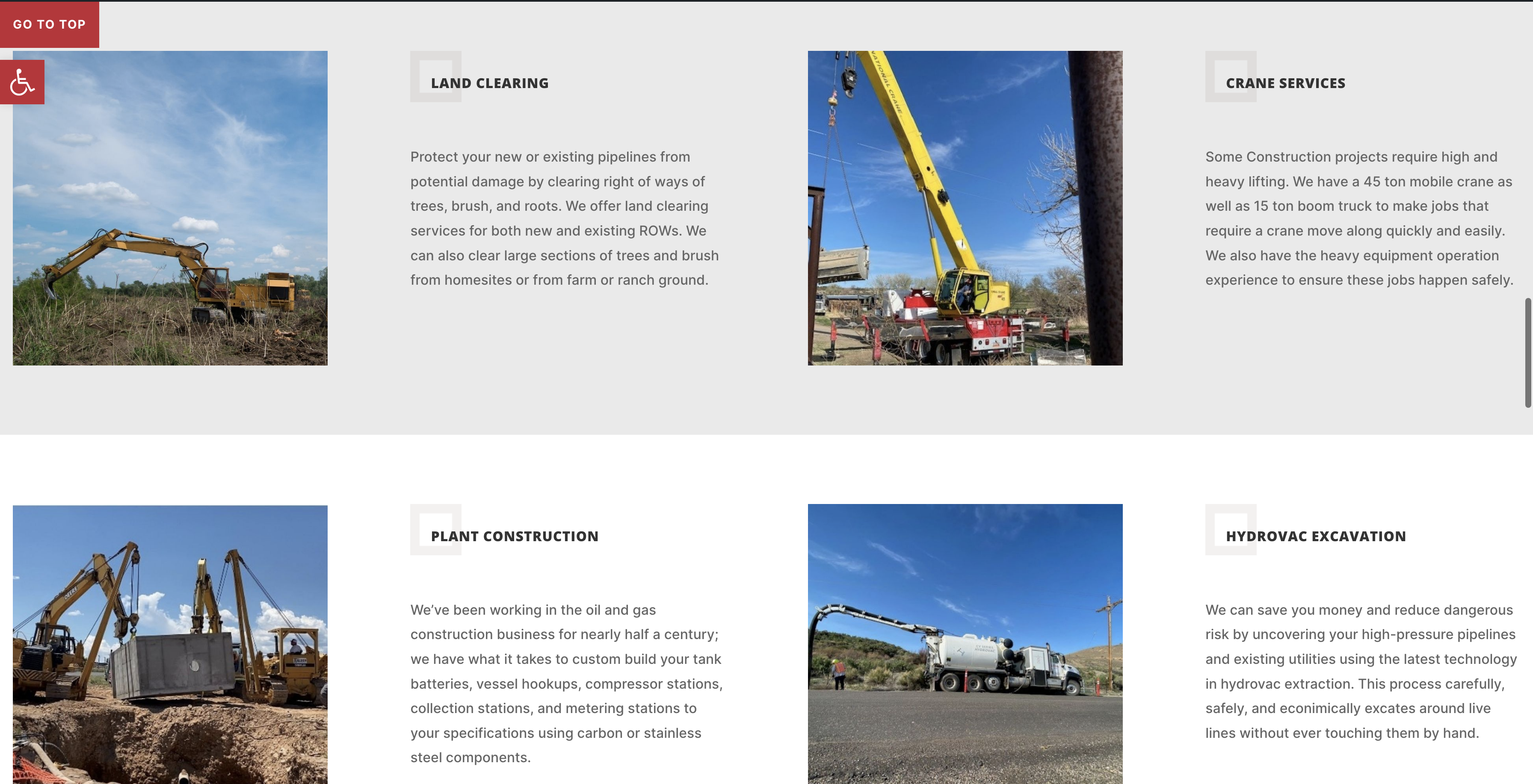 Screen Shot 2022-07-02 at 10.39.47 AM screenshot of services page with to top button
